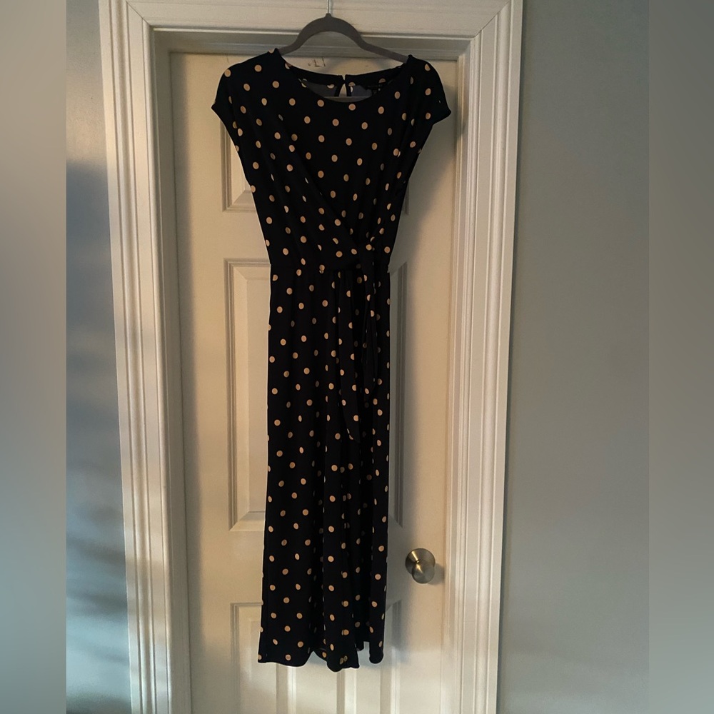 Banana Republic Petite Print Tie Front Cropped Jumpsuit